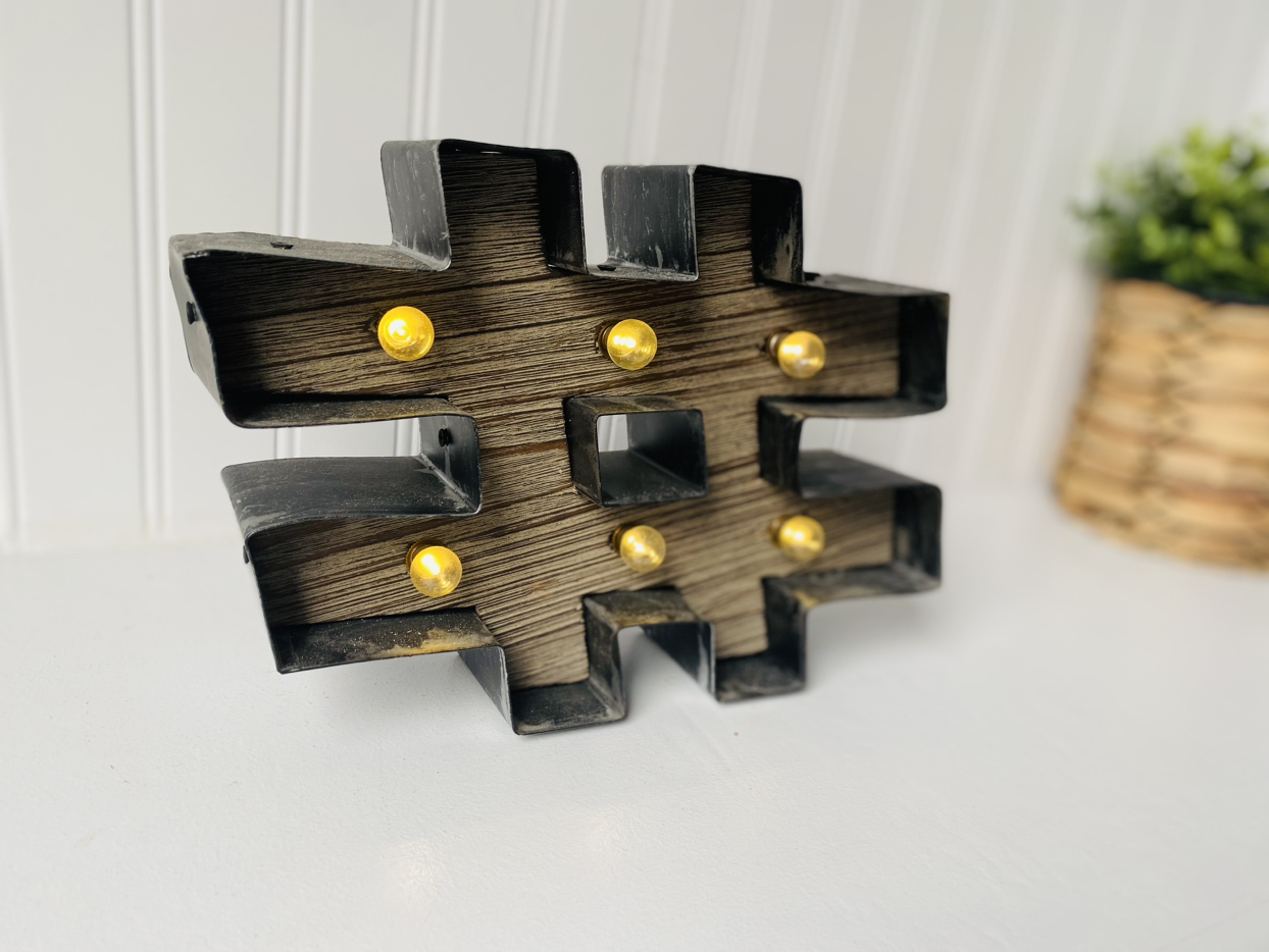 Home Decor: HASHTAG Light Sign