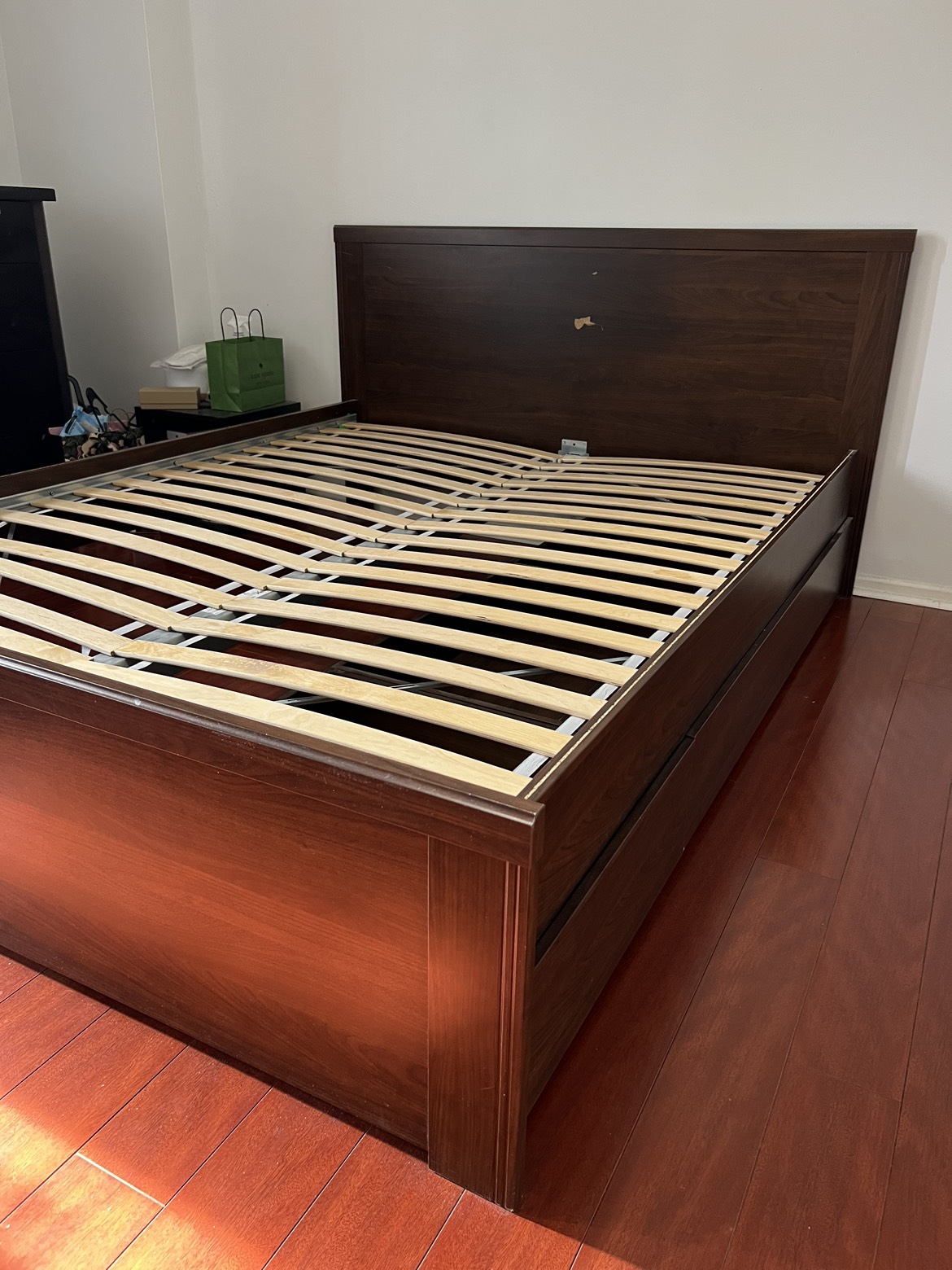 IKEA Queen Bed Frame with Storage Drawers - photo 2