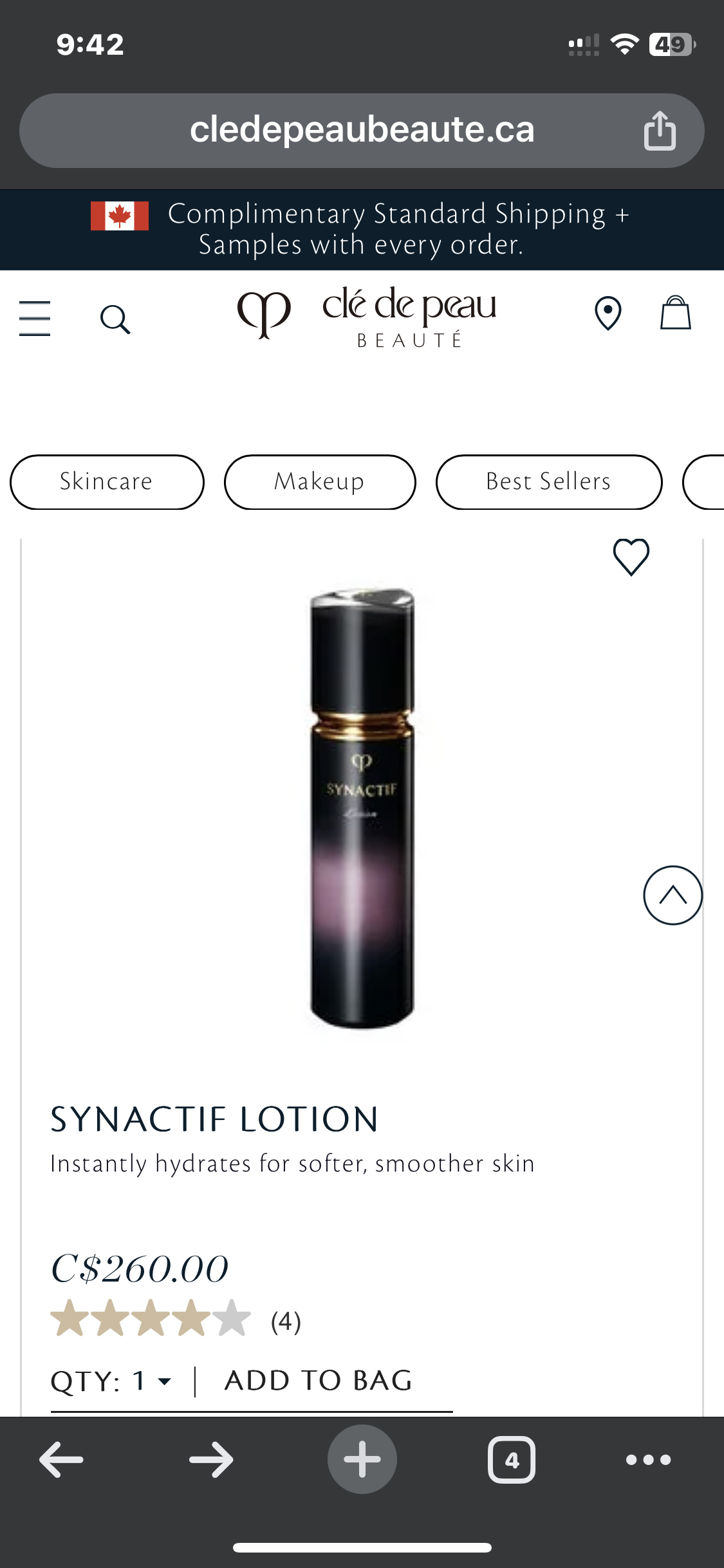 Brand new cle de peau SYNACTIE LOTION 125ml image indicator(3)