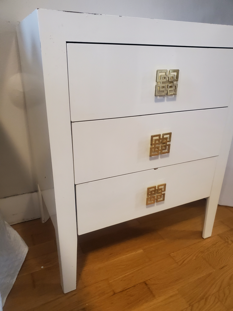 night stand with gold fixtures - photo 2