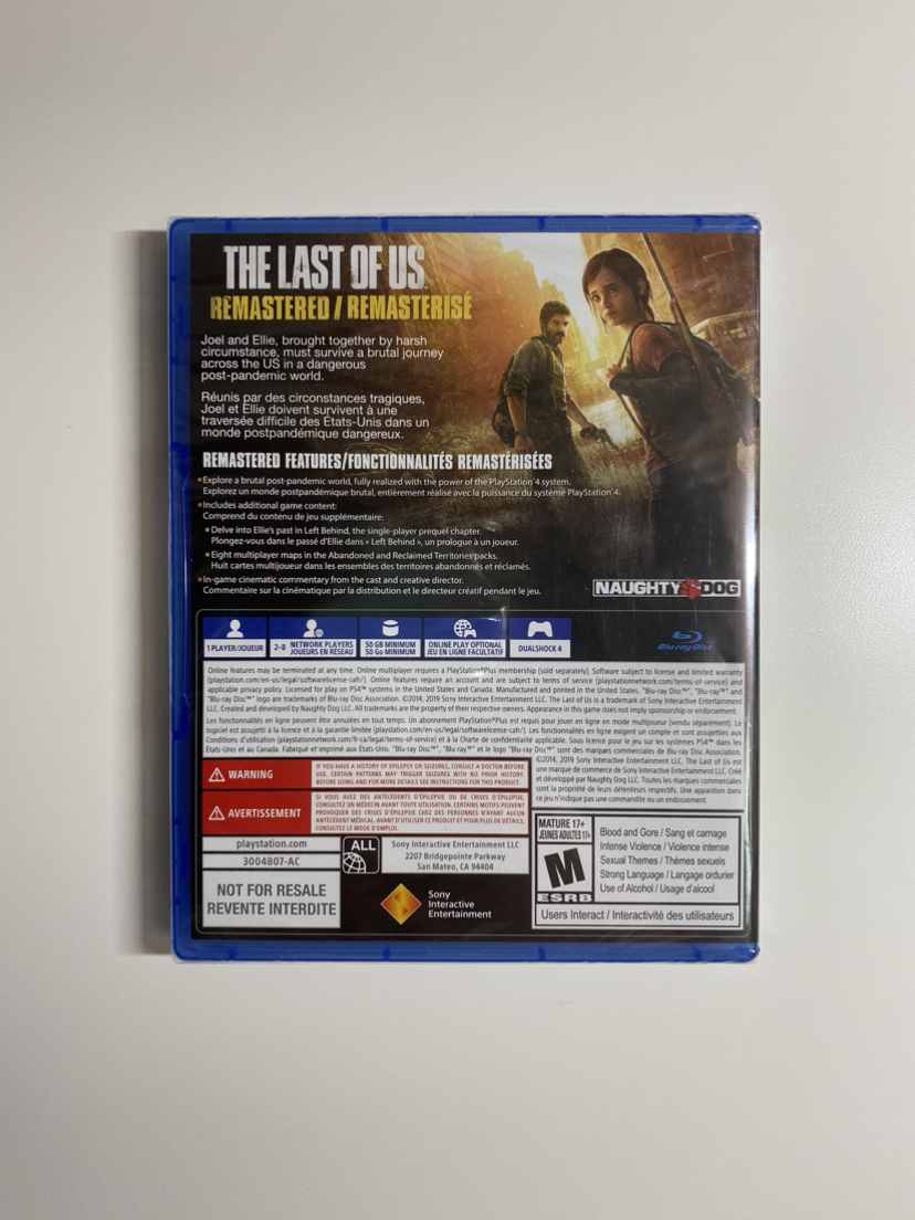 PS4 The Last of Us Remastered (New, Unopened) - photo 2
