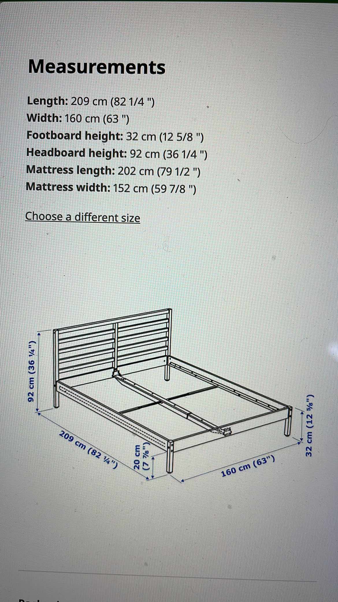 IKEA Wood Queen Bed Frame - photo 2