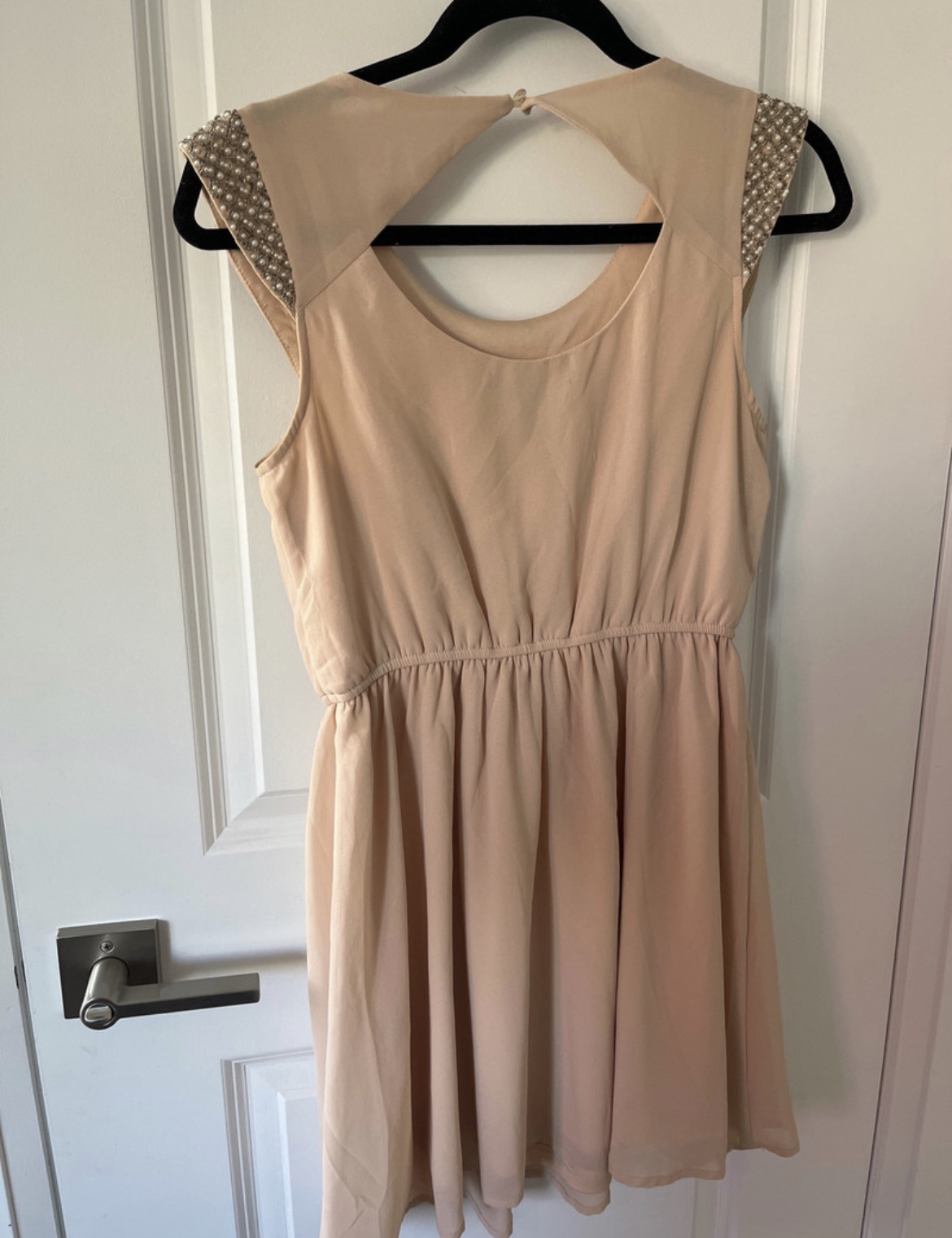 Dusty rose pink dress with pearl short sleeve- Small image indicator(3)