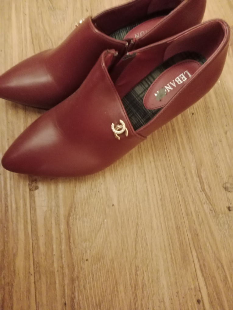 burgundy heels fake chanel