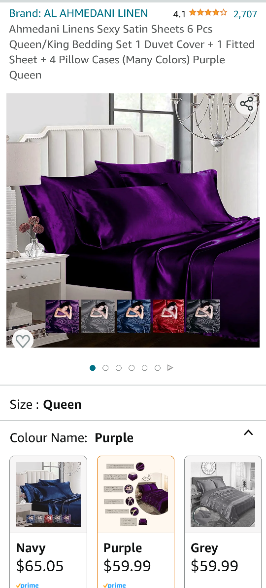 purple satin sheets