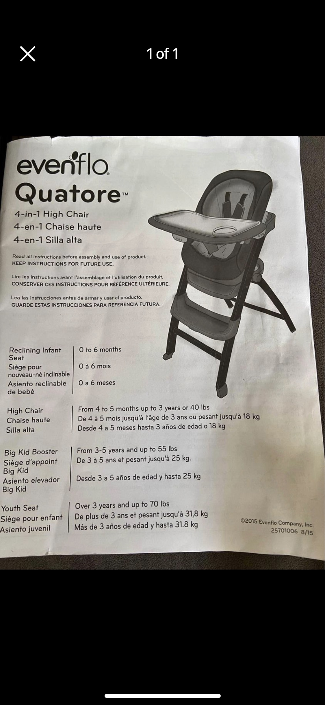 High chair evenflo 4 in 1 image indicator(5)