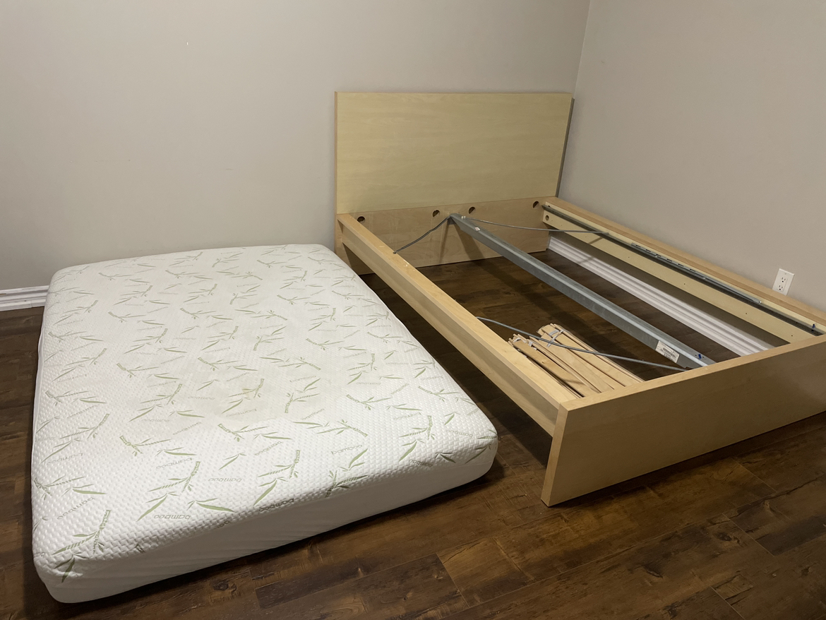 Queen Bed Frame Mattress and Cover