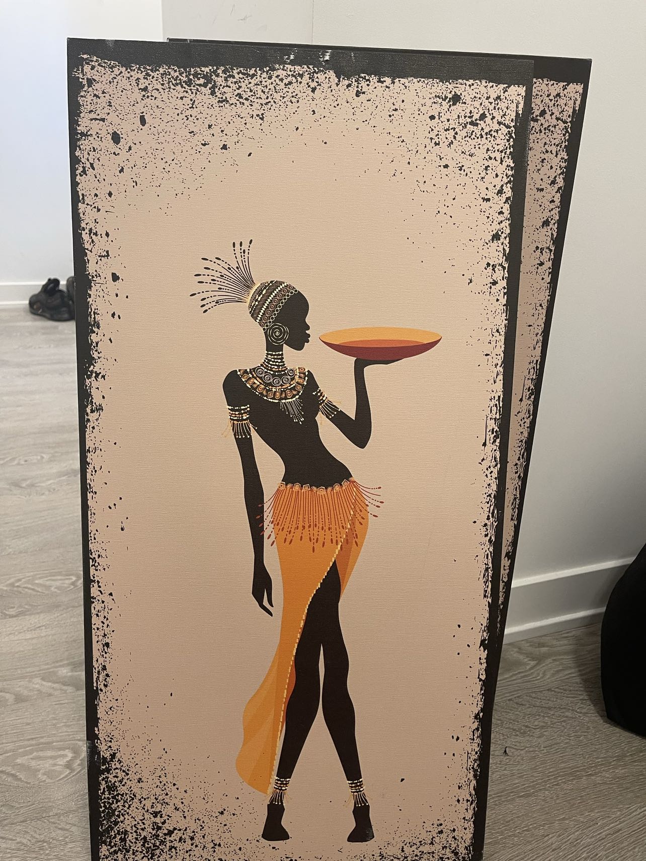 Set of 3 Ethnic Dancing African Women Artwork - photo 4