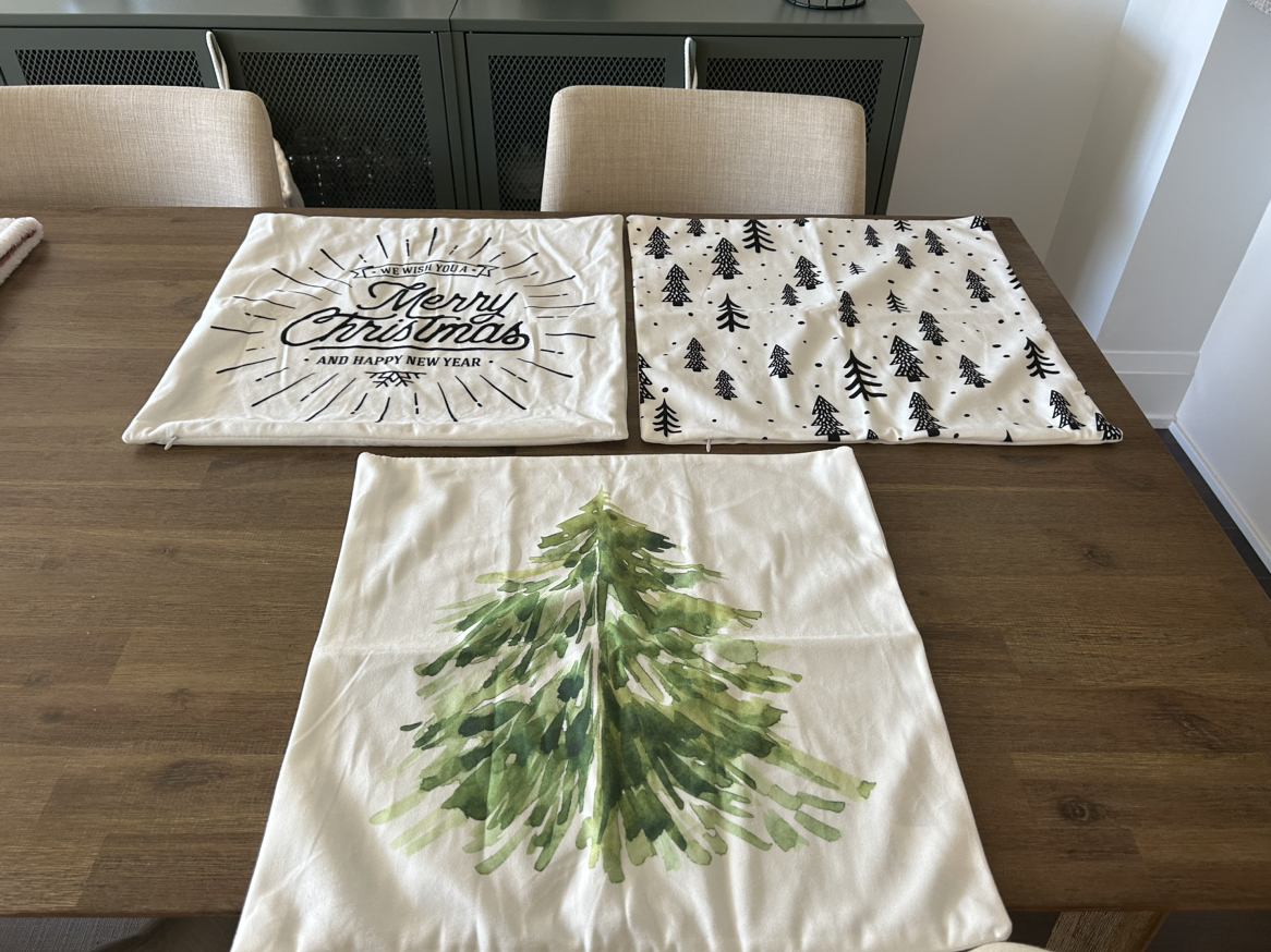 Christmas pillow covers (3) for $6
