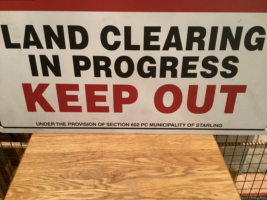 DANGER LAND CLEARING IN PROGRESS KEEP OUT TV Series sign image indicator(4)