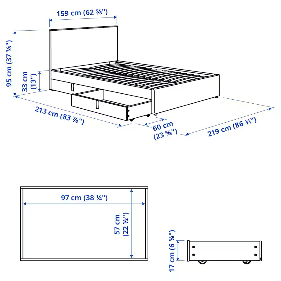 IKEA Double Bed with storage - photo 3