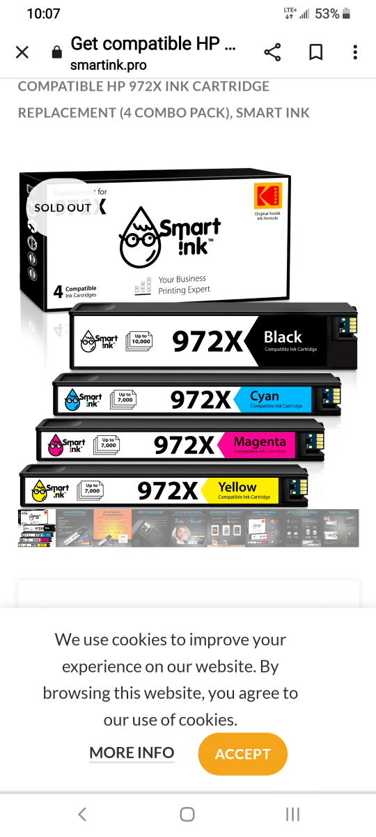 smart ink for printer 972X