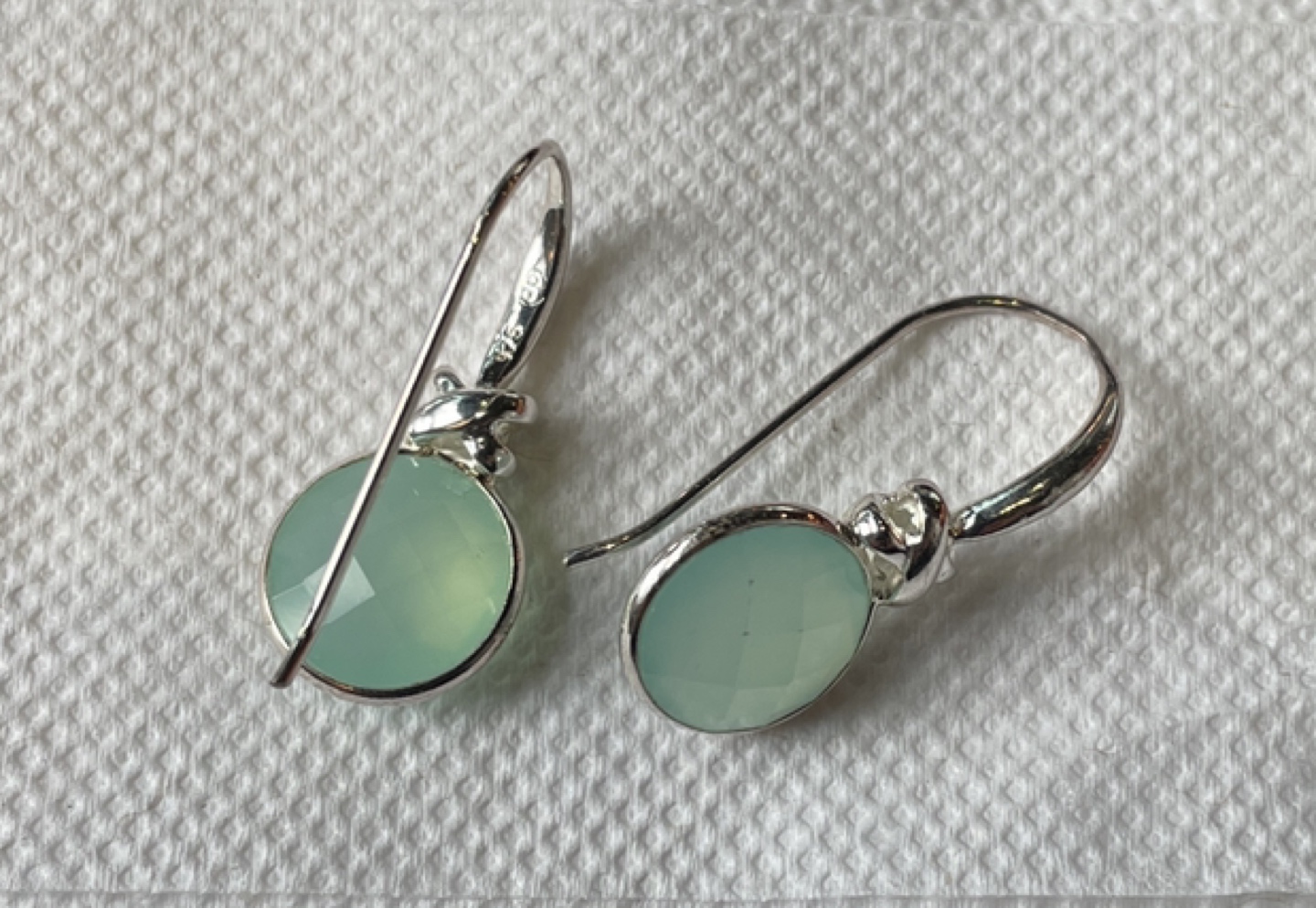 Chalcedony Gemstone and 925 Sterling Silver Earrings 🎁 - photo 2