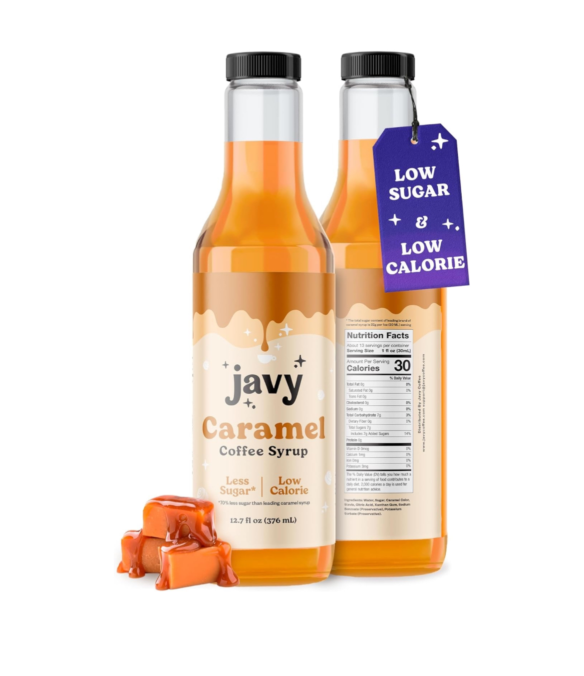 Javy Premium Caramel Coffee Syrup, Low Calorie – Low Sugar thumbnail