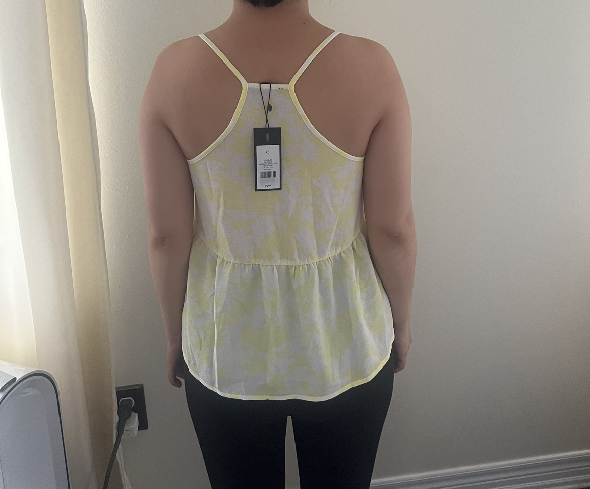 NWT Pastel yellow floral racerback babydoll tank image indicator(3)