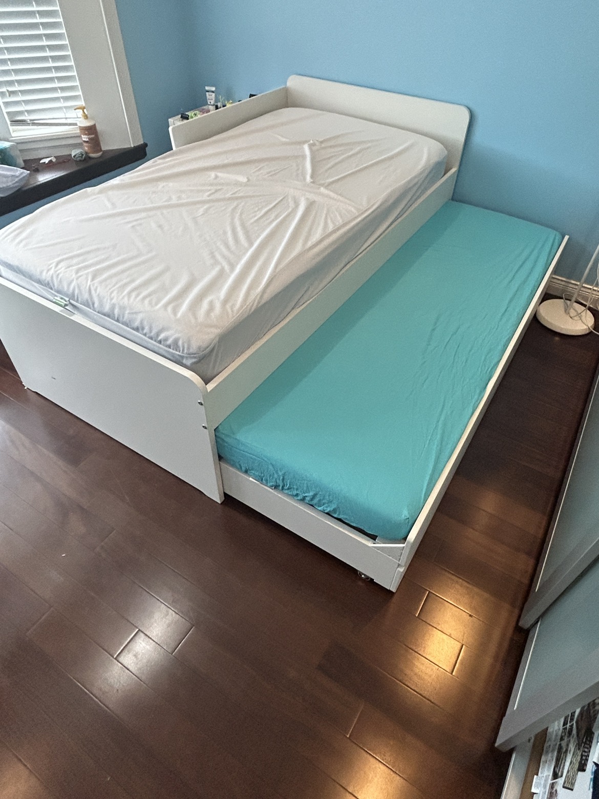 IKEA twin bed with slide out and storage. - photo 3