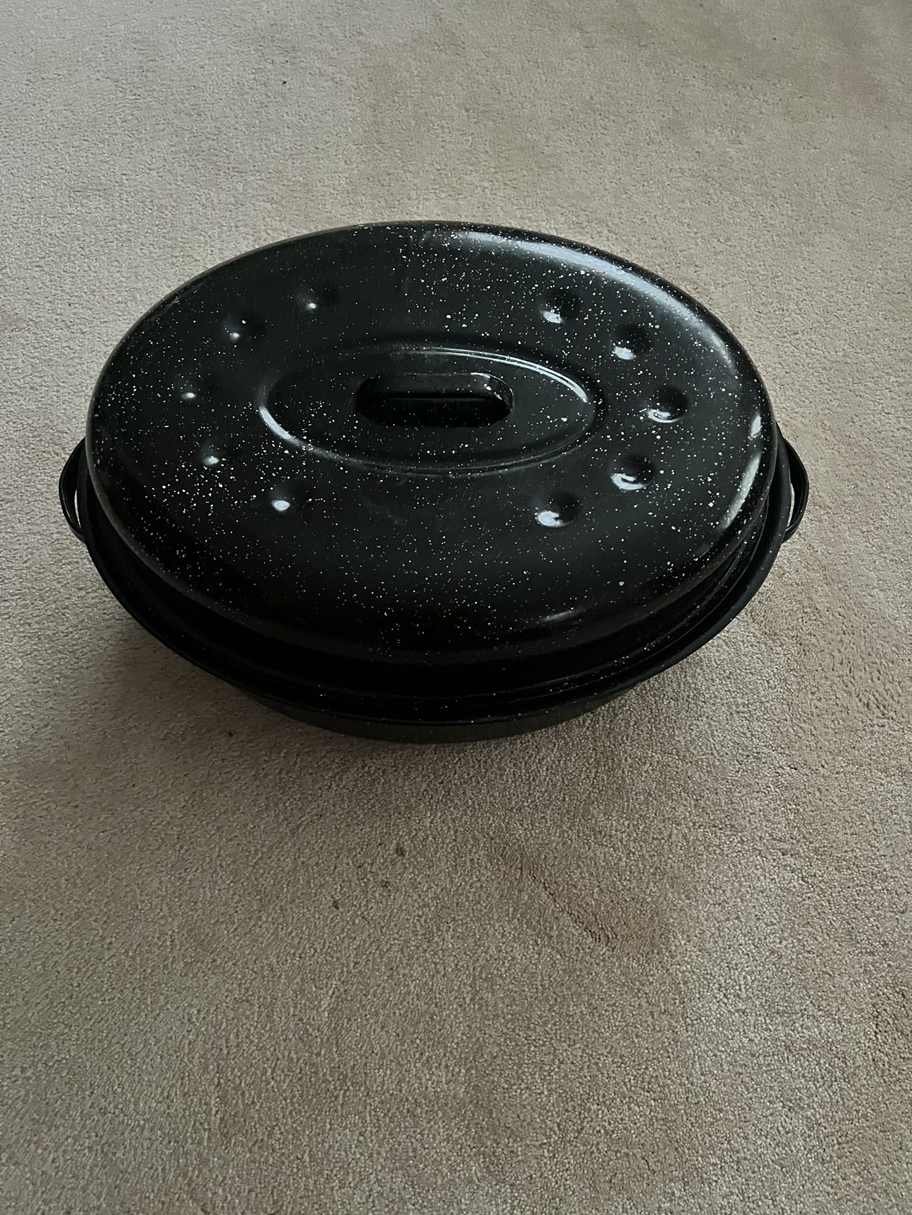 Granite Ware Enamel on Steel Roasting pan and metal Rack thumbnail