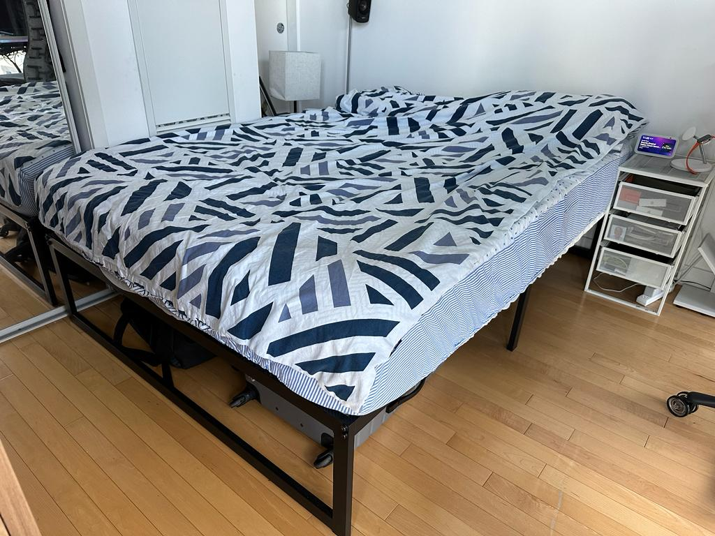 Full size mattress with memory foam and bed frame thumbnail