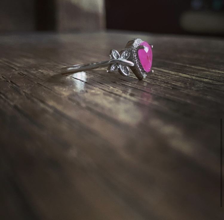 Sterling Silver And Genuine One Carat Ruby Butterfly Ring image indicator(3)