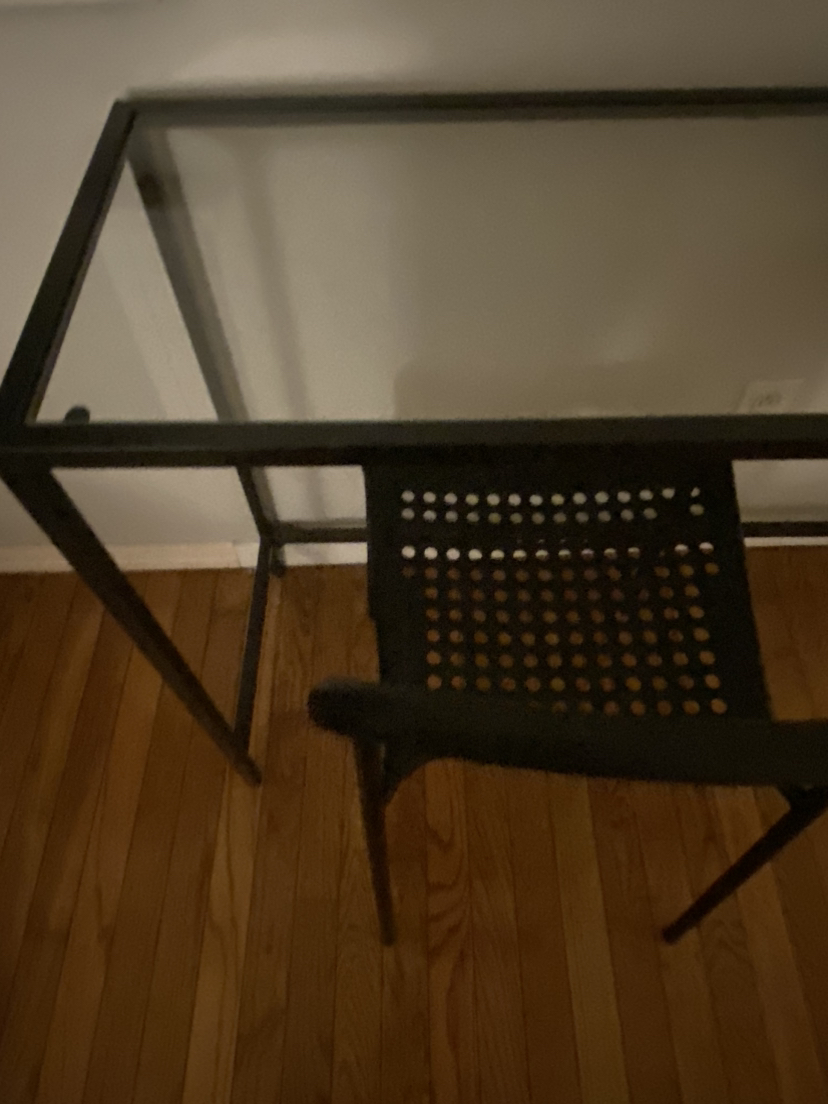 Ikea glass table/ Vanity with chair - photo 2