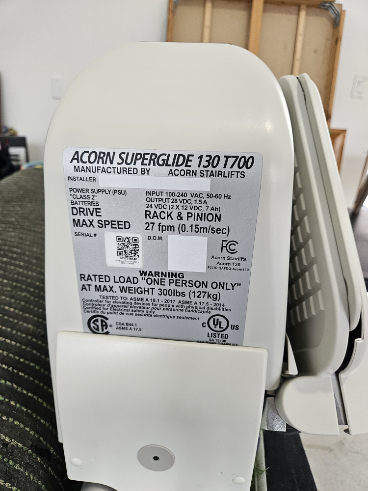 Acorn SuperGlide 130 T700 Stairlift