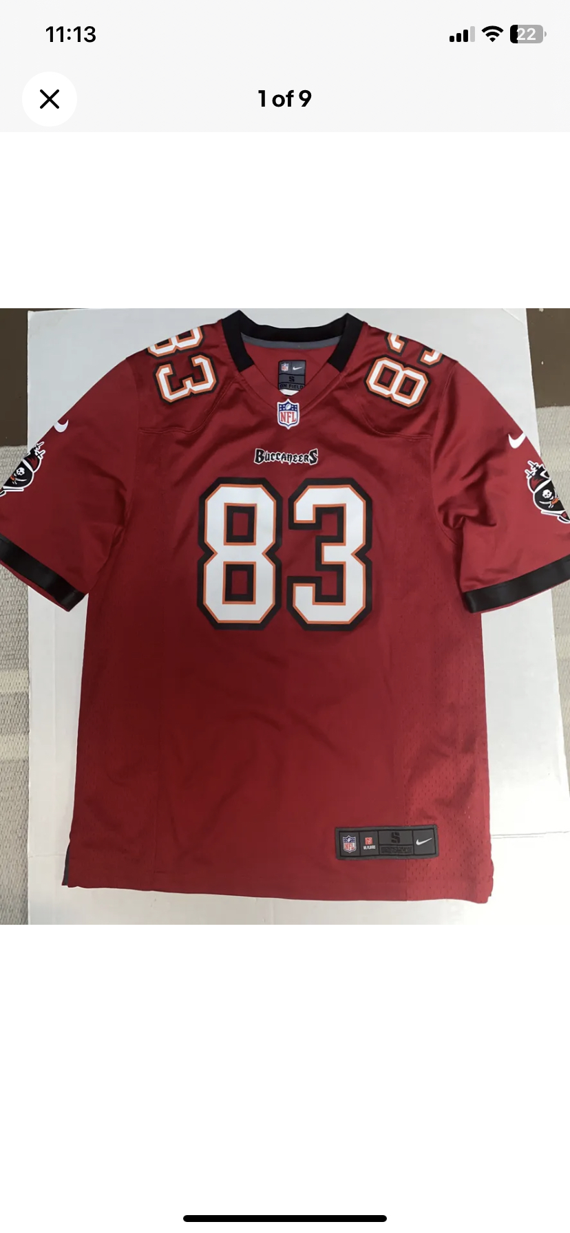 Nike On Field Vincent Jackson #83 Buccaneers Jersey Men's Small thumbnail
