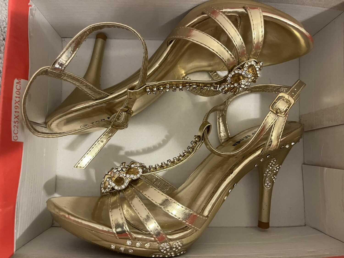 Women's Open Toe Gold Heels