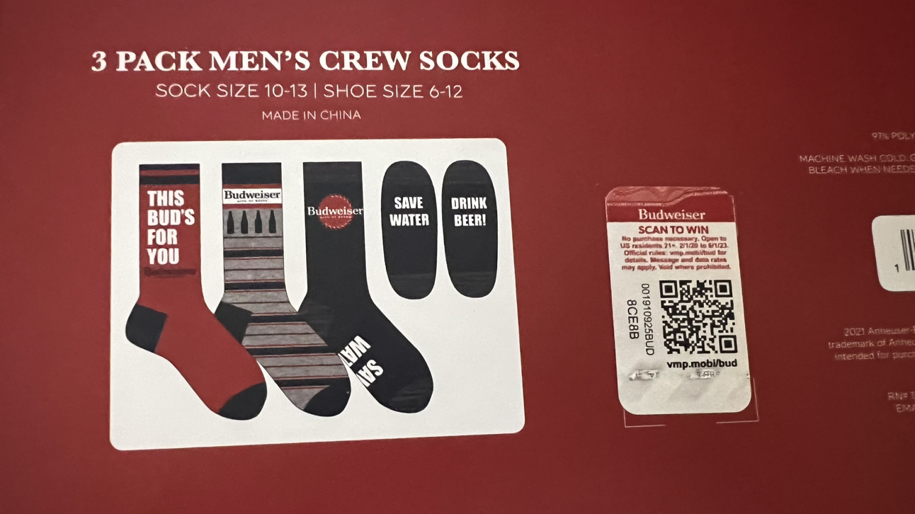 Budweiser Design 3-pack Men’s Crew Socks - photo 3