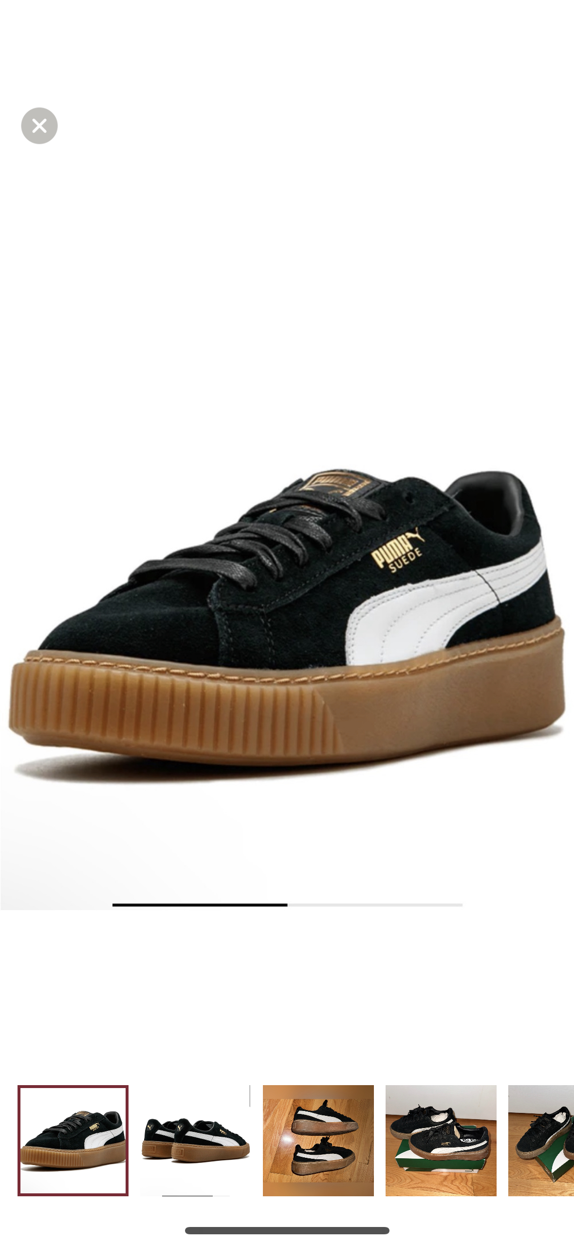 Puma suede platform core black gum women’s shoe thumbnail