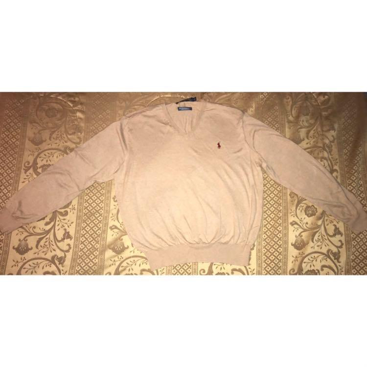Polo Ralph Lauren Light Brown Long Sleeve V-Neck Sweatshirt - photo 2