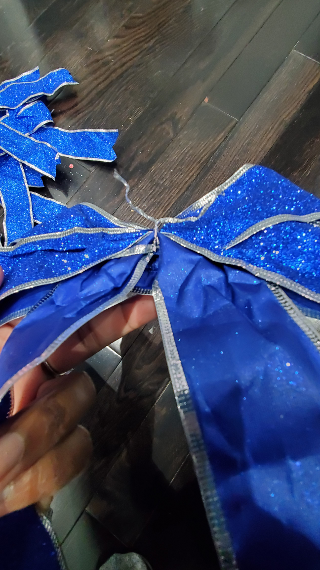 Blue glitter bows, bow - photo 4