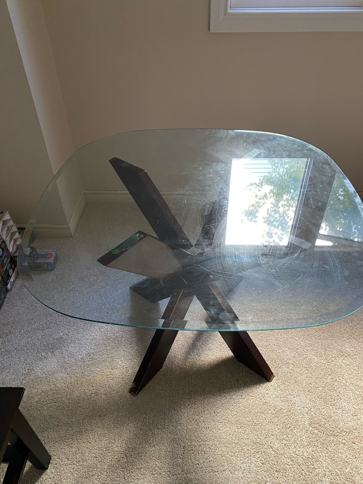 Glass dining table