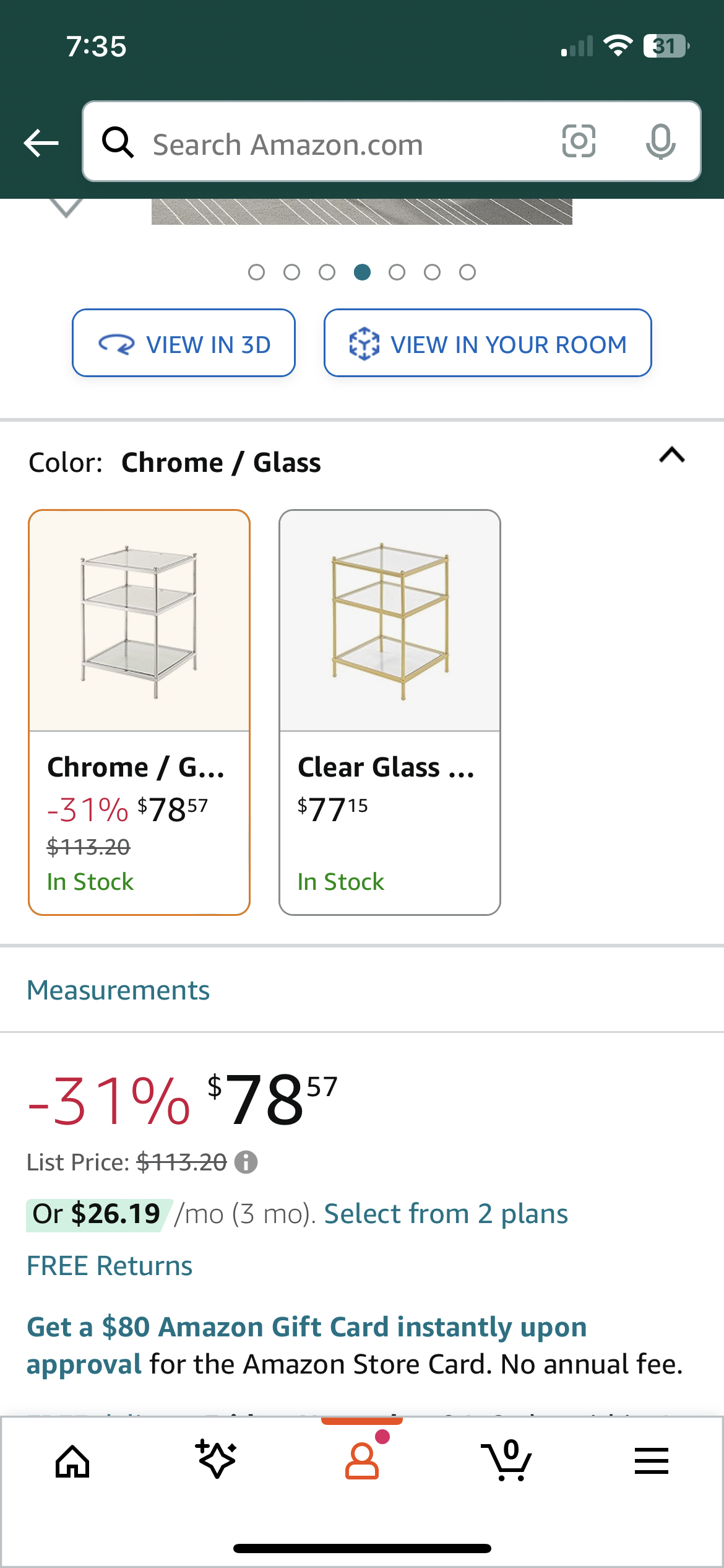 Luxury Side End Table - Chrome / Glass - photo 5