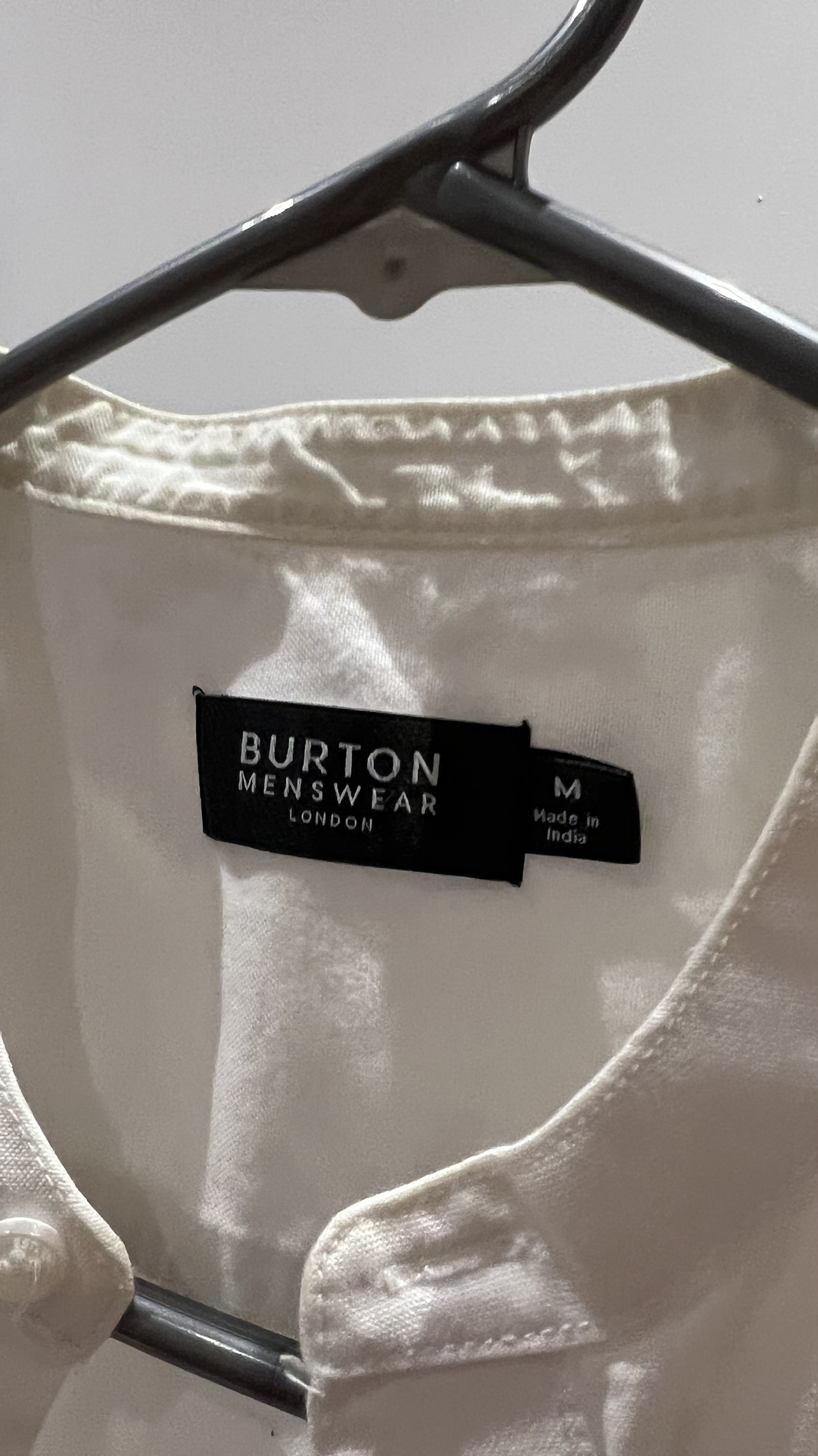 Burton London - White Mandarin Collar Button Down Shirt image indicator(2)
