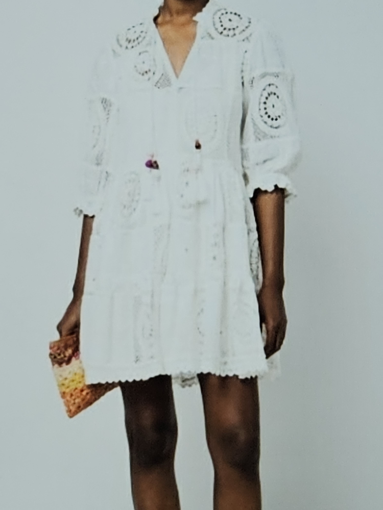 Maje Riblanc crochet mini dress - photo 2