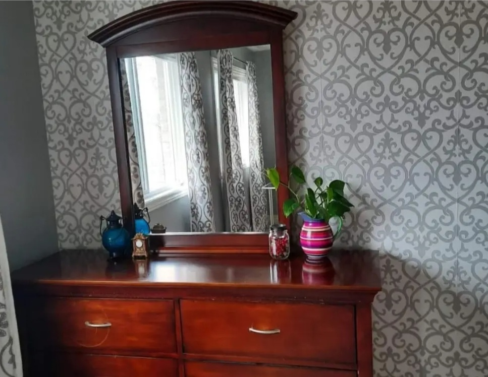 Dressing table and mirror