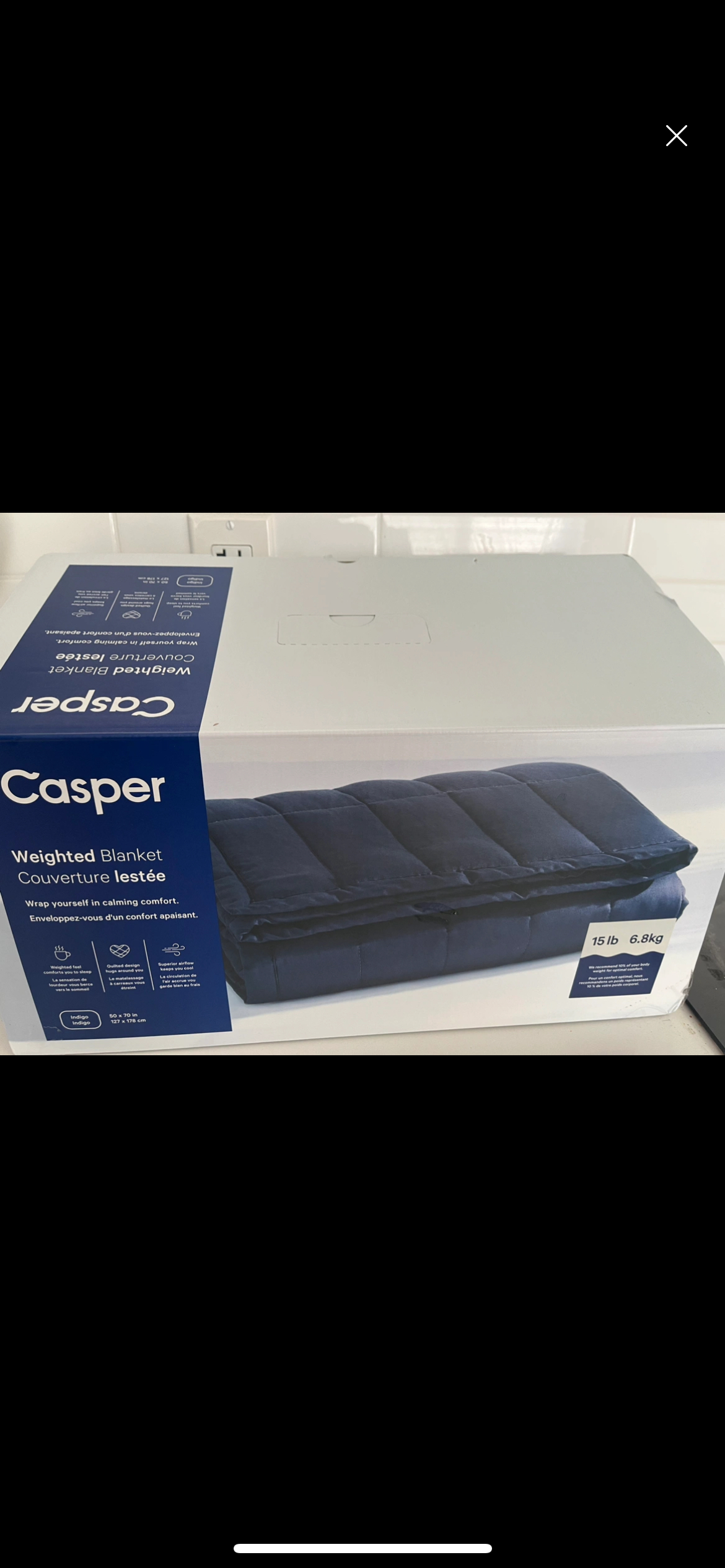 Casper Weighted Blanket 15lbs like new in Box 50x70Inches