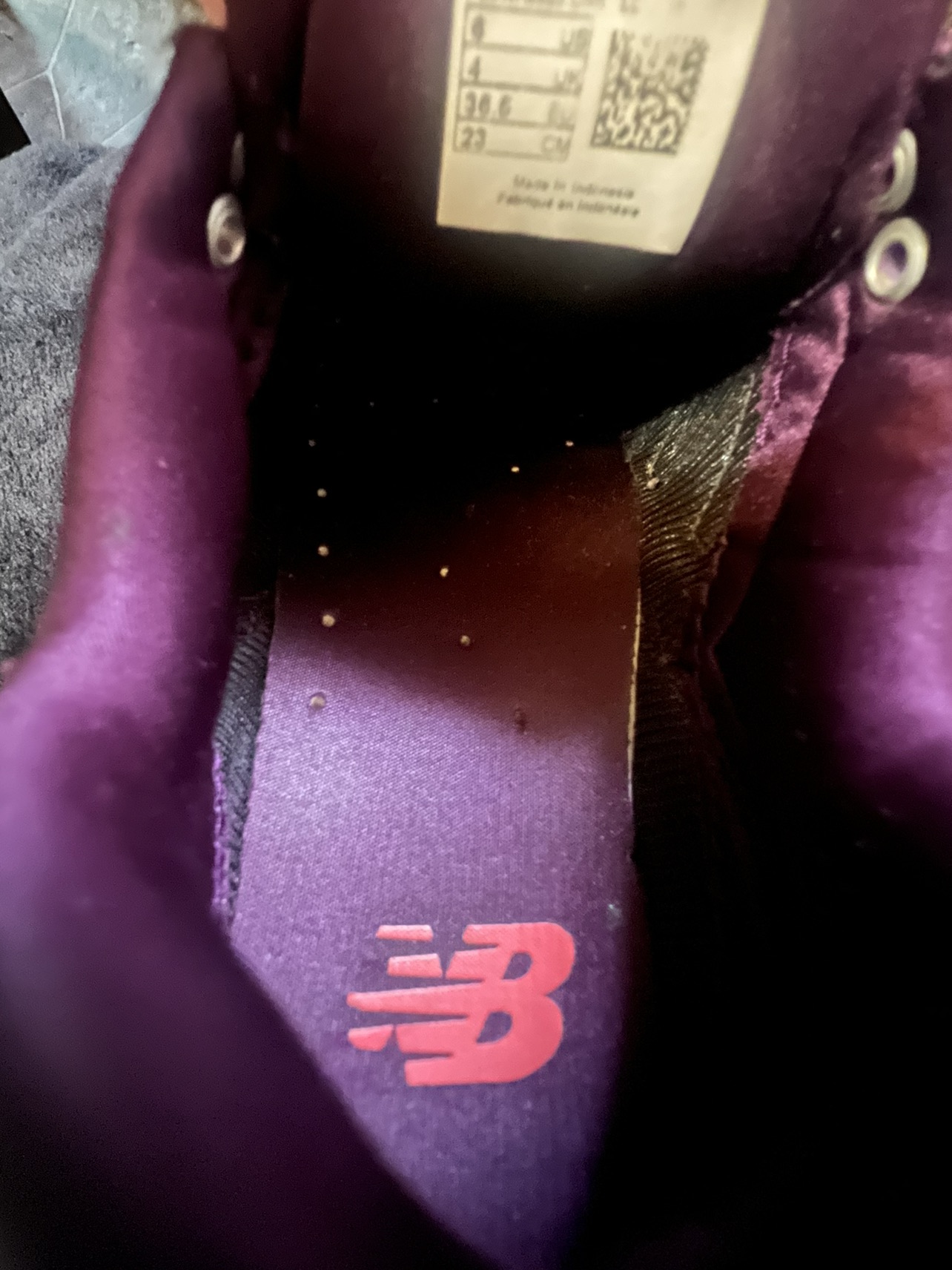 New Balance 574 Rare Purple Metallic Athletic Shoes image indicator(3)