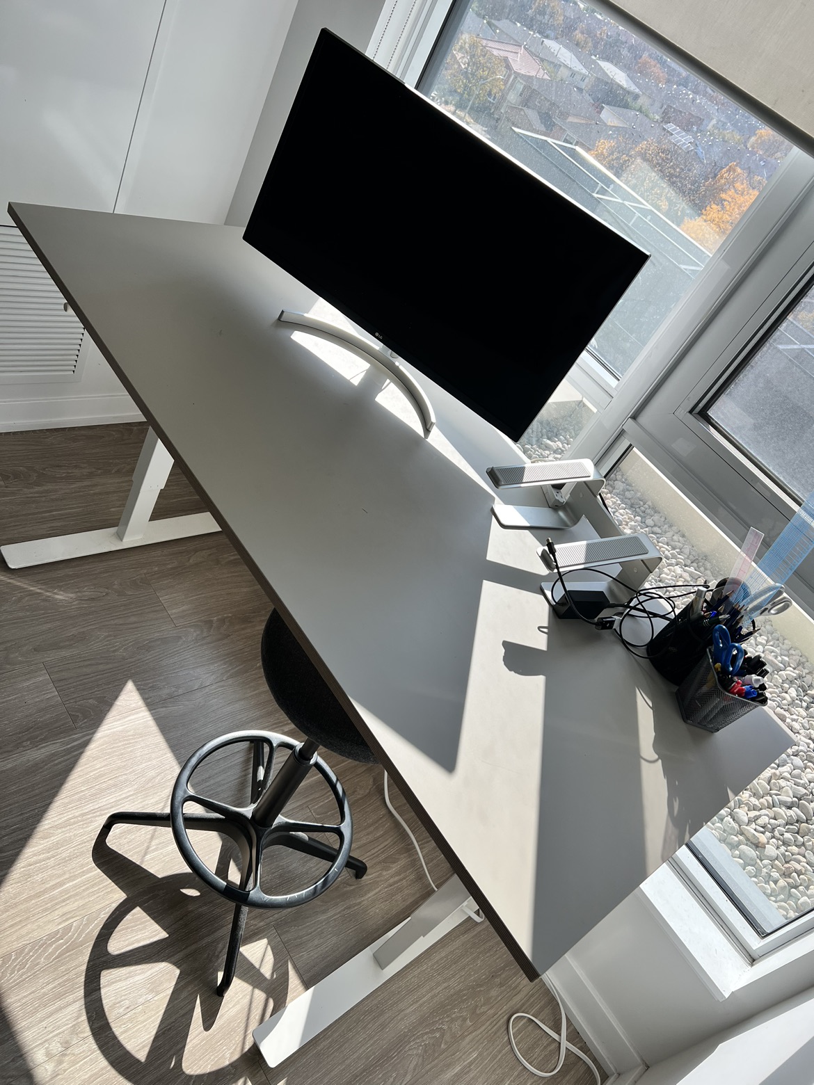IKEA Sit and Stand Desk with Stool - photo 2