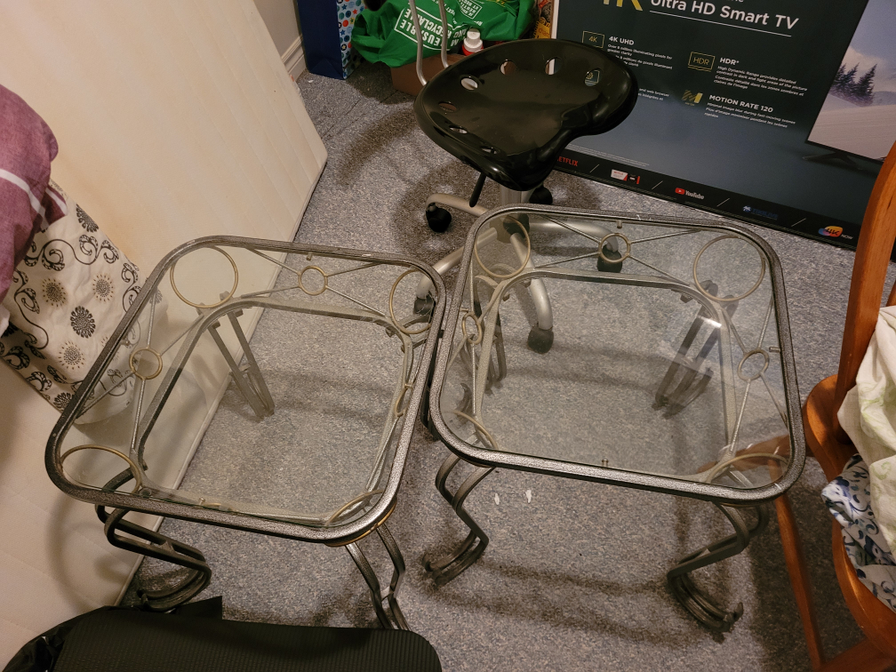 wrought iron side table thumbnail