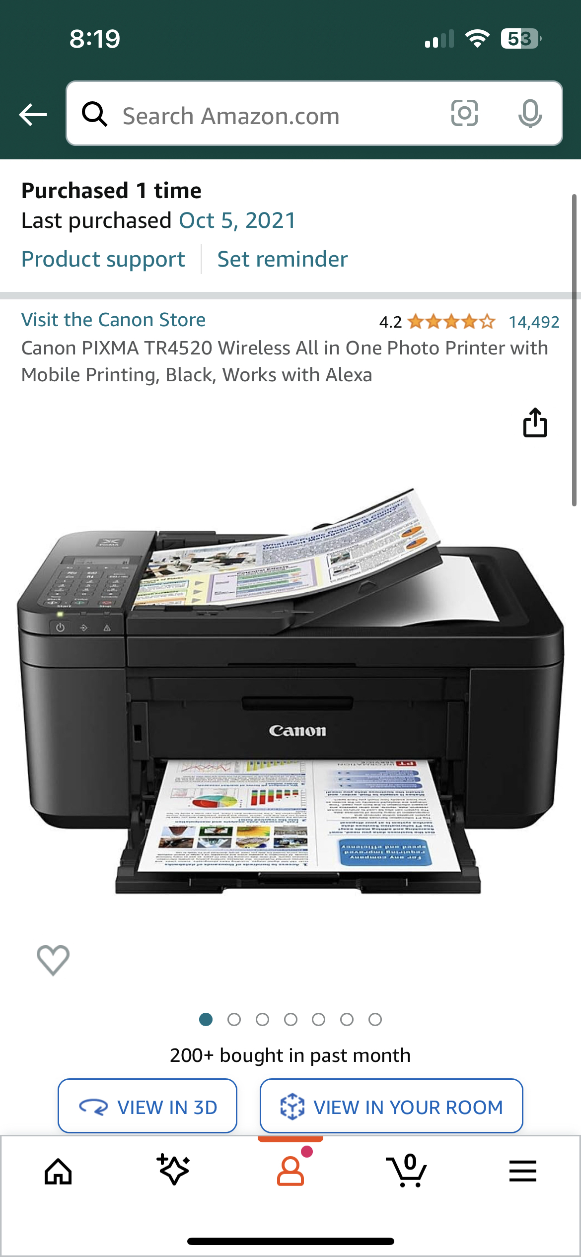 Canon PIXMA TR4520 Wireless All in One Photo Printer