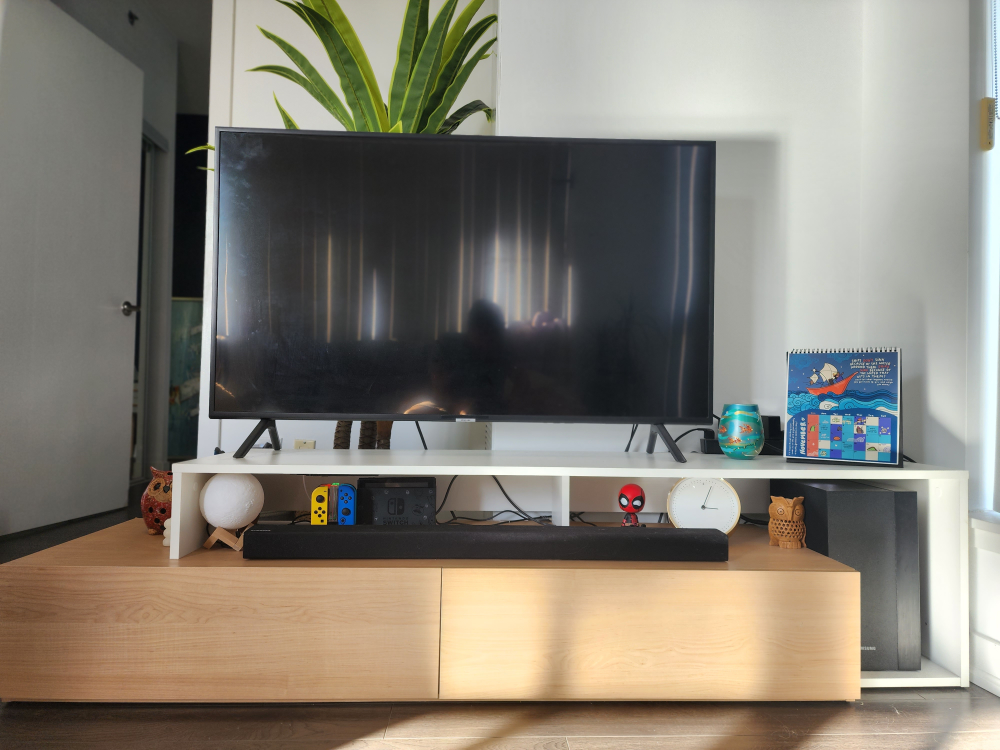 Nexera Tonik 72 inch TV Stand, Natural Maple and White image indicator(4)