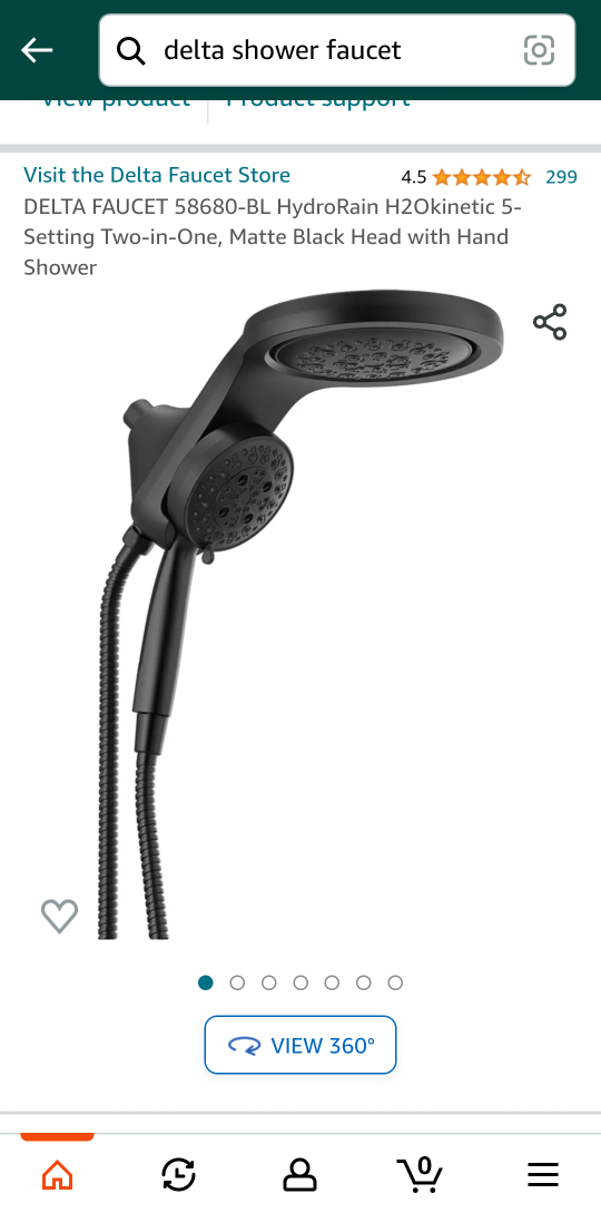 DELTA SHOWER HEAD 58680-BL HydroRain H2Okinetic