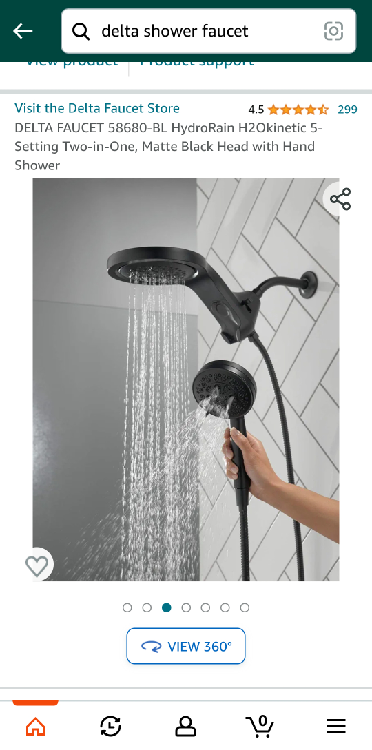 DELTA SHOWER HEAD 58680-BL HydroRain H2Okinetic - photo 2