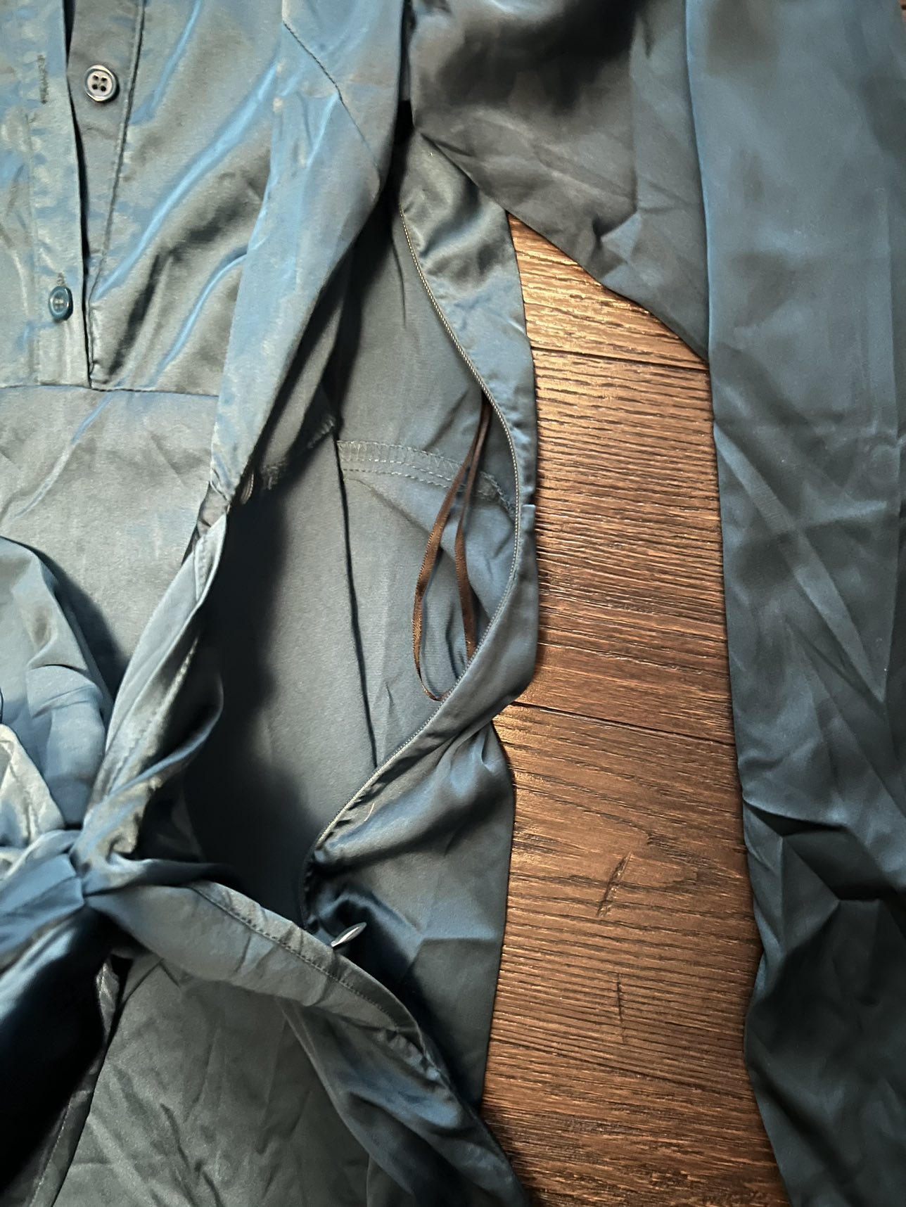 Teal silky mini dress image indicator(5)