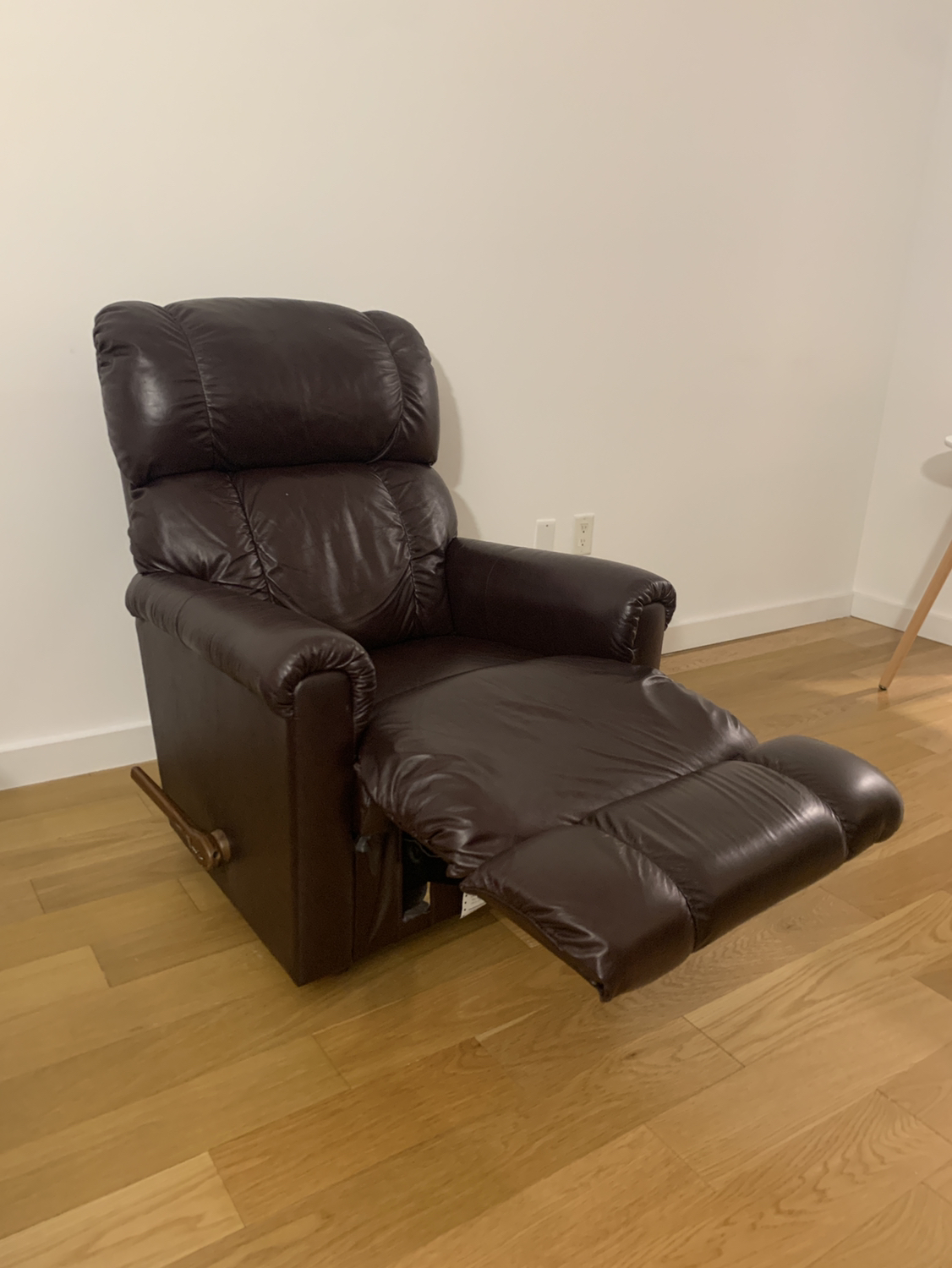 Leather reclining rocking chair