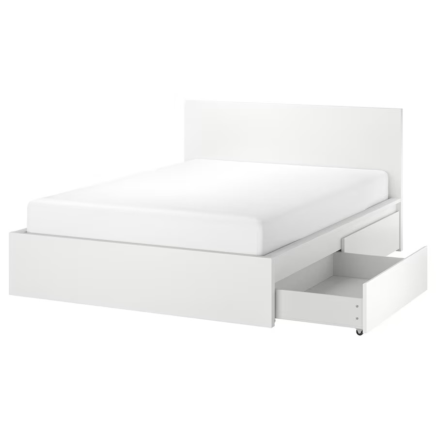 MALM King size high bed frame+4 storage boxes 2021 thumbnail