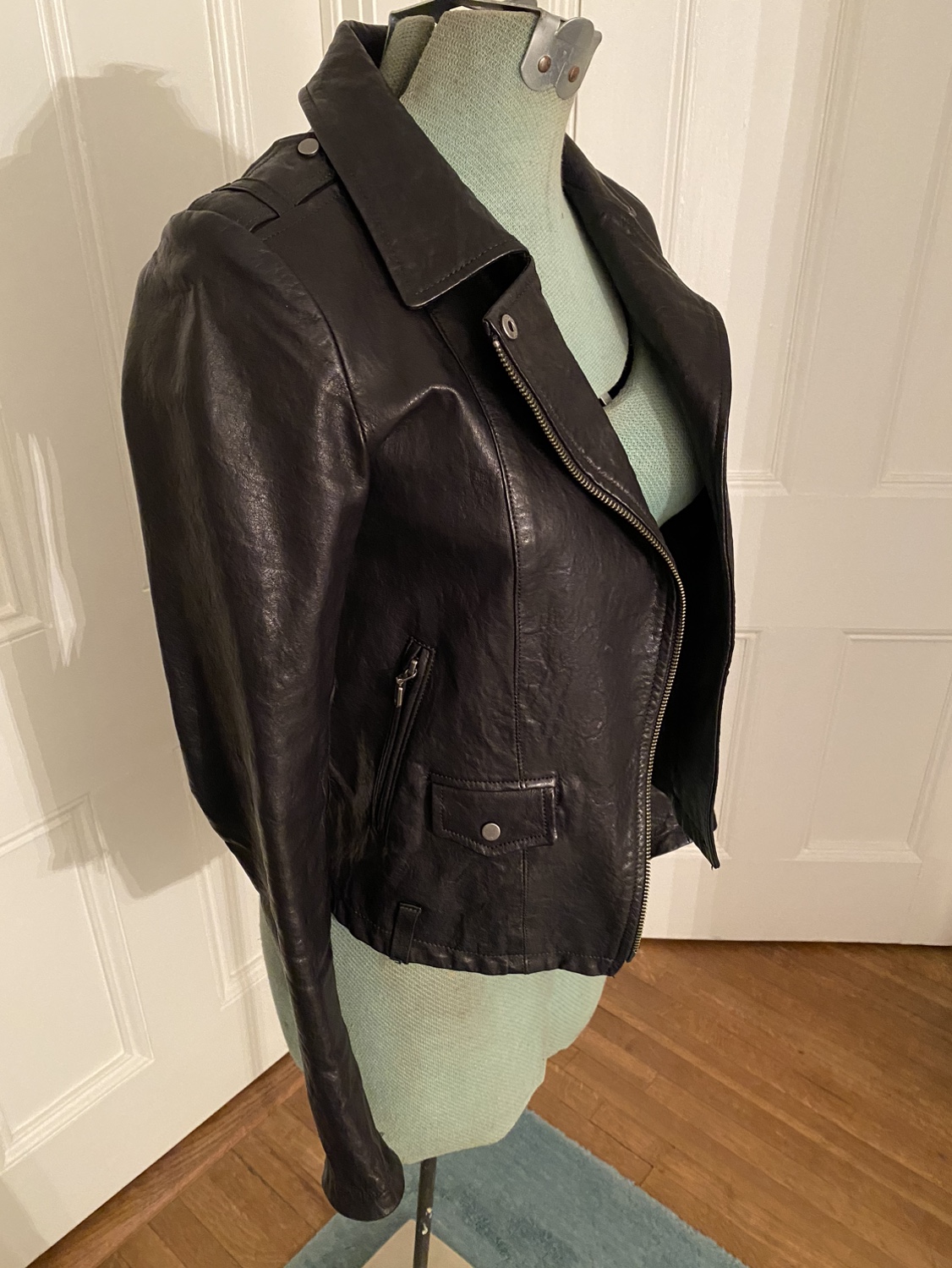 Danier Black Leather Jacket image indicator(2)