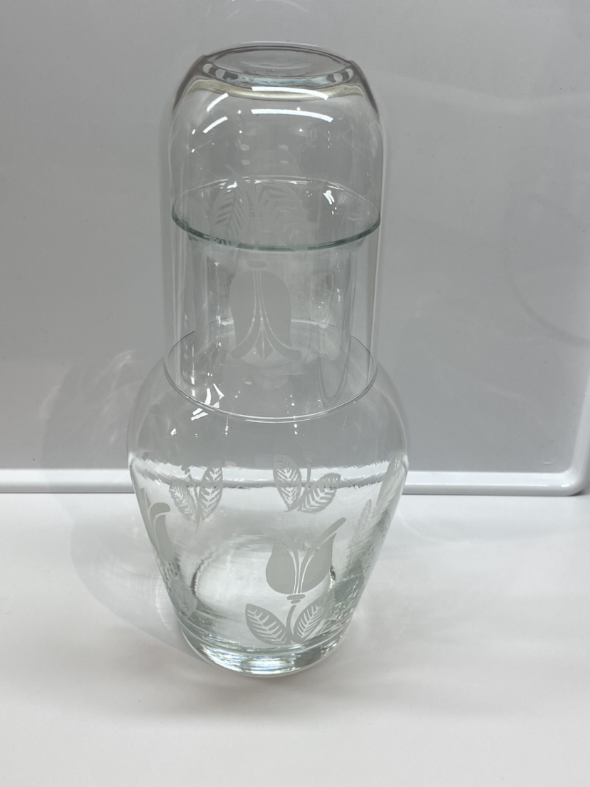 Glass carafe with matching glass thumbnail