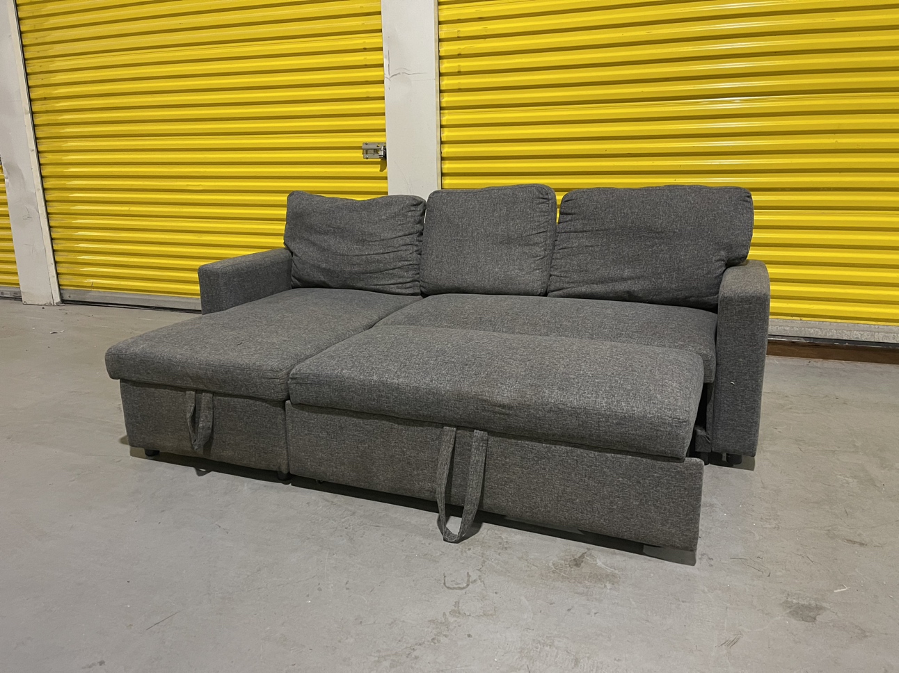 DELIVERY | Dark Grey Pullout Sectional with Storage - photo 4
